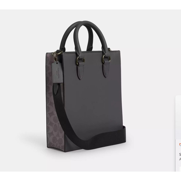 Coach Men's Dylan Tote Bag In Signature Canvas CCG37 Grey/Charcoal - Picture 11 of 12